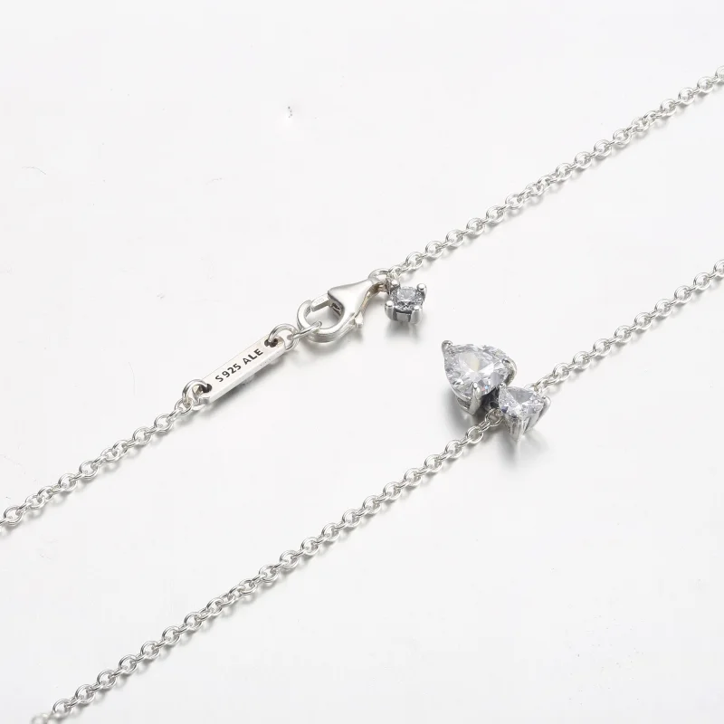 (Bild für) Pandora Doppelherz-Anhänger Funkelndes Collier-Halsband - 391229C01 - Ansicht 5