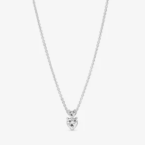 (Bild für) Pandora Doppelherz-Anhänger Funkelndes Collier-Halsband - 391229C01