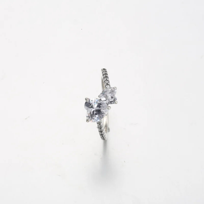 (Bild für) Pandora Double Heart Sparkling Ring - 191198C01 - Ansicht 4