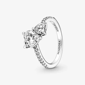 (Bild für) Pandora Double Heart Sparkling Ring - 191198C01