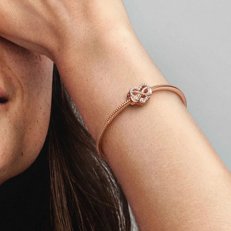 (Bild für) Pandora Family Infinity Pink Heart Charm - 782246C01 - Ansicht 6