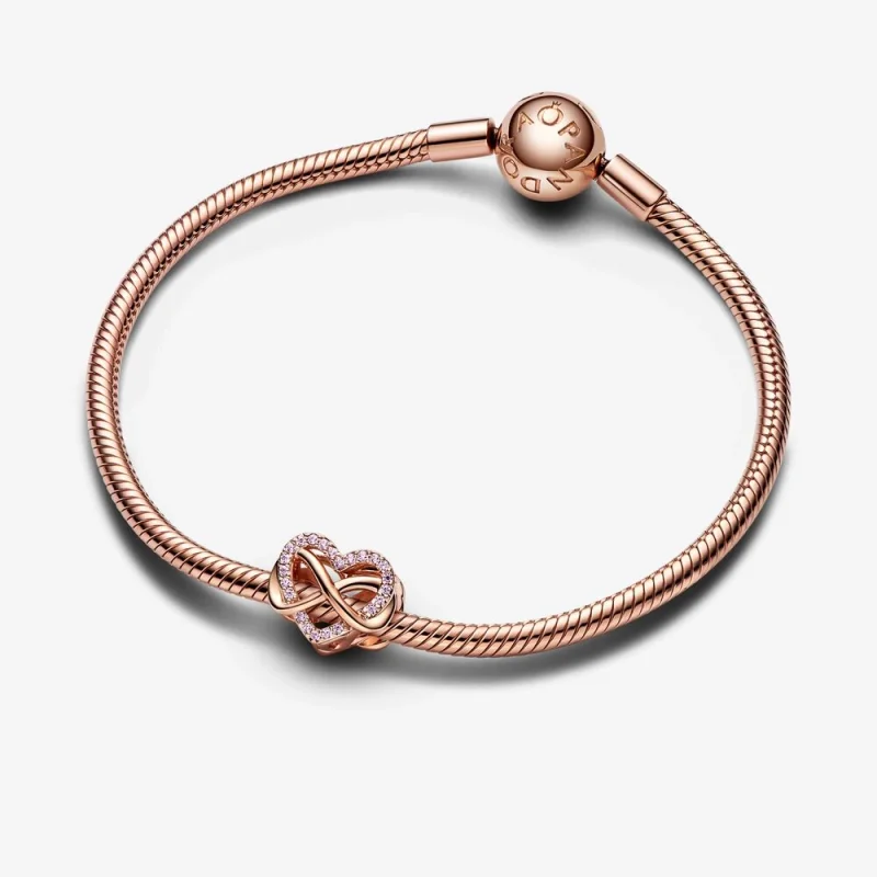 (Bild für) Pandora Family Infinity Pink Heart Charm - 782246C01 - Ansicht 7