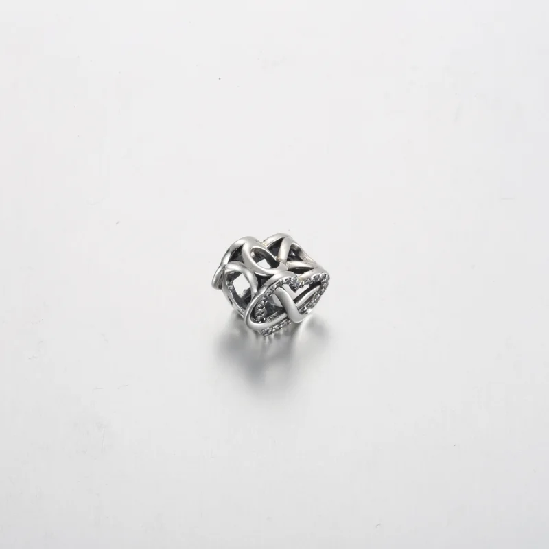 (Bild für) Pandora Family Infinity Rotes Herz Charm - 792246C01 - Ansicht 3