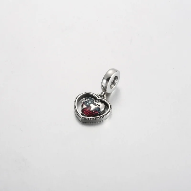 (Bild für) Pandora Family Spinning Heart Globe Dangle Charm - 792240C01 - Ansicht 2