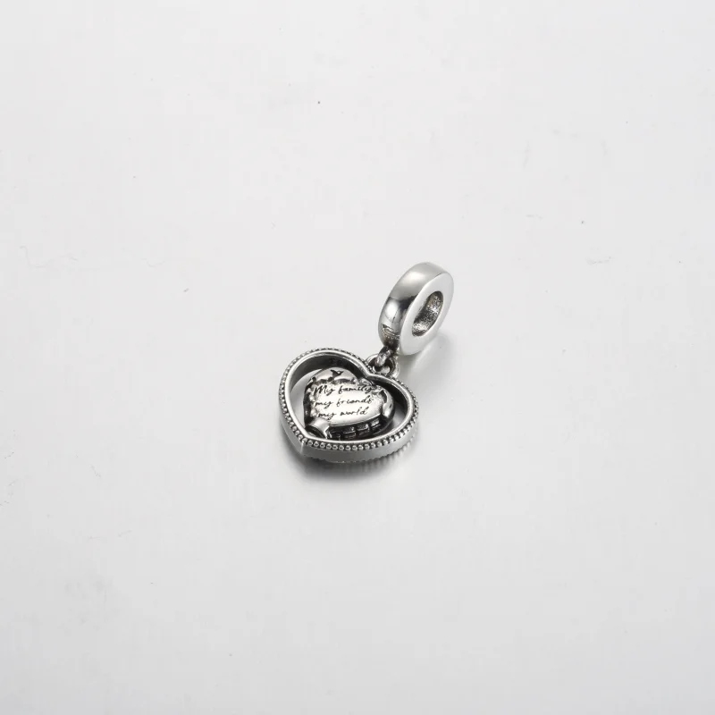 (Bild für) Pandora Family Spinning Heart Globe Dangle Charm - 792240C01 - Ansicht 3