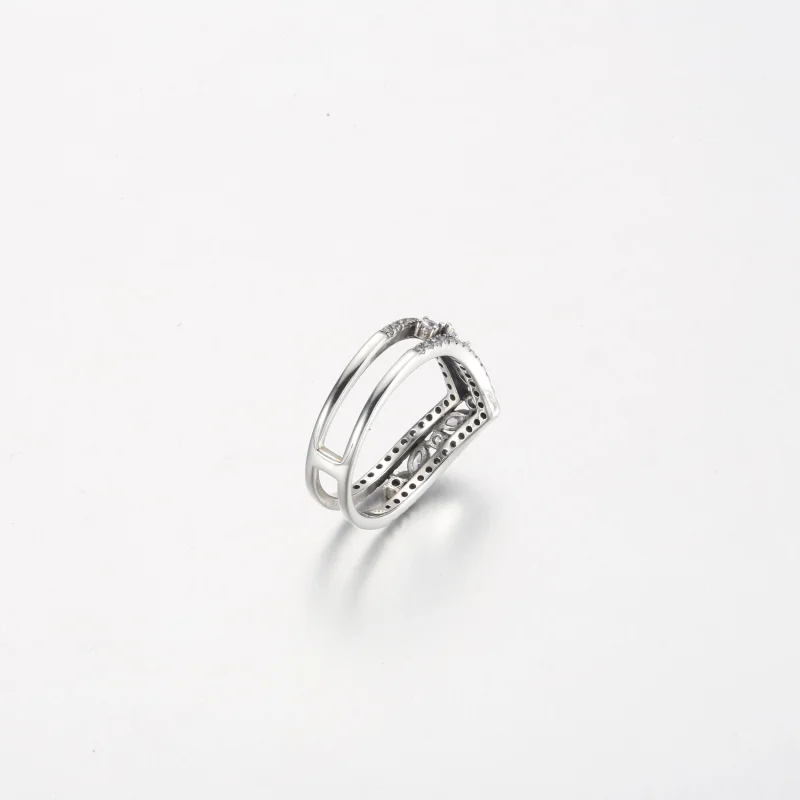 (Bild für) Pandora Funkelnde Marquise Doppelwunschknochenring - 199095C01 - Ansicht 5
