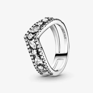 (Bild für) Pandora Funkelnde Marquise Doppelwunschknochenring - 199095C01