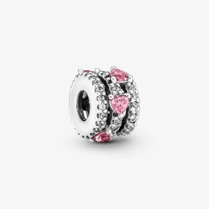 (Bild für) Pandora Funkelndes Dreifach-Halo-Herzen Charm - 791161C01