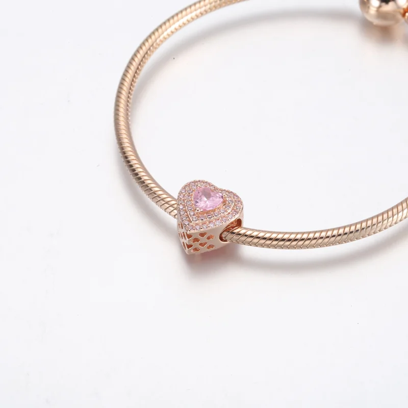 (Bild für) Pandora Funkelndes Geebnetes Herz Charm - 789218C01 - Ansicht 5