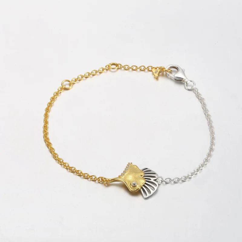 (Bild für) Pandora Ginkgo Armband aus Sterling Silber und 14k Gold plattierter Kette - 5624 - Ansicht 2