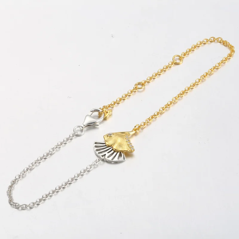 (Bild für) Pandora Ginkgo Armband aus Sterling Silber und 14k Gold plattierter Kette - 5624 - Ansicht 5
