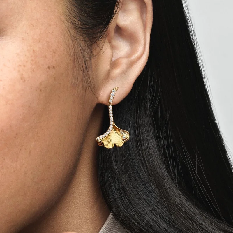 (Bild für) Pandora Ginkgo Ohrgehänge mit 14 Karat Vergoldung - 262440C01 - Ansicht 6