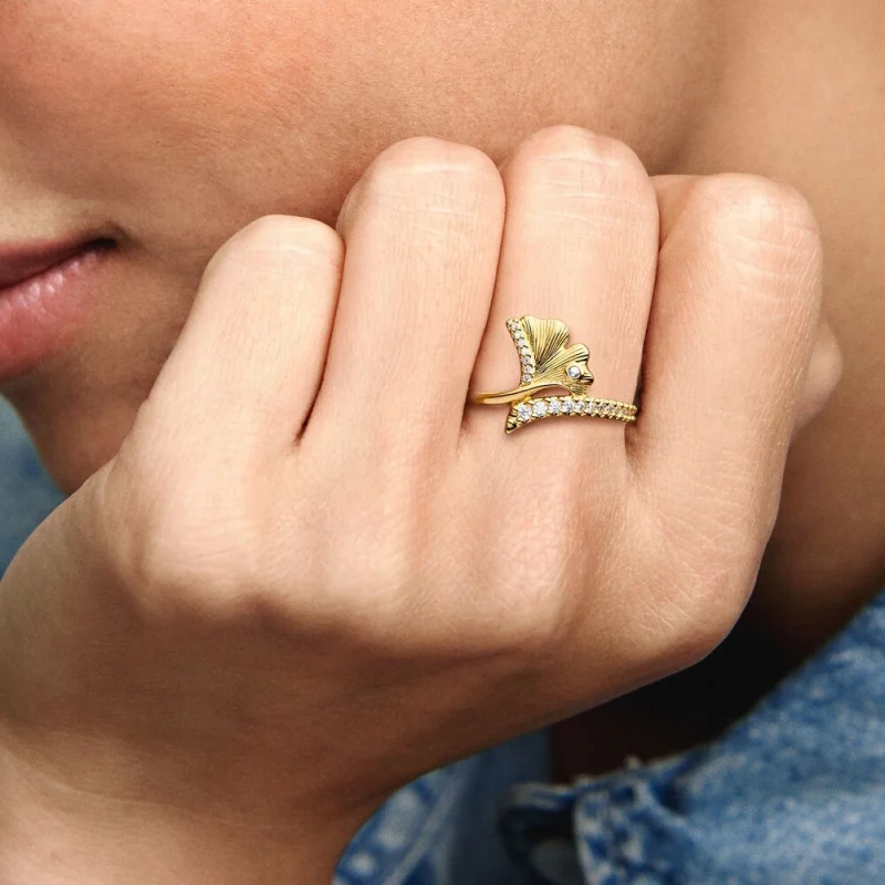 (Bild für) Pandora Ginkgo Ring aus 14k Gold - 162444C01 - Ansicht 6