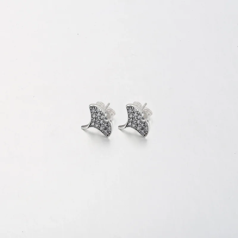 (Bild für) Pandora Ginkgo Sterling Silber Stecker Ohrringe - 292439C01 - Ansicht 2