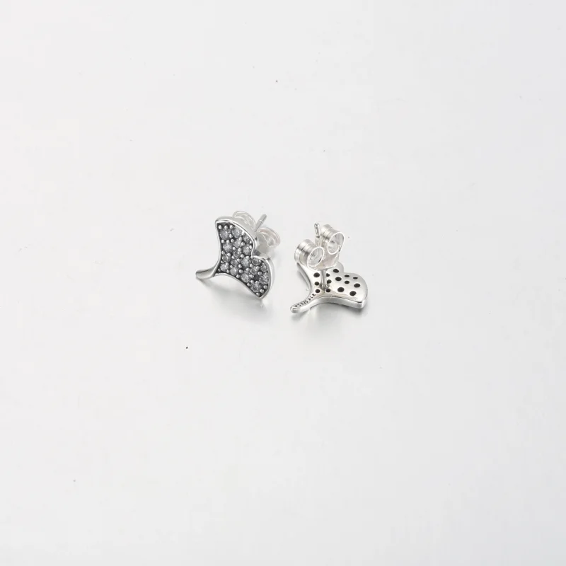 (Bild für) Pandora Ginkgo Sterling Silber Stecker Ohrringe - 292439C01 - Ansicht 4