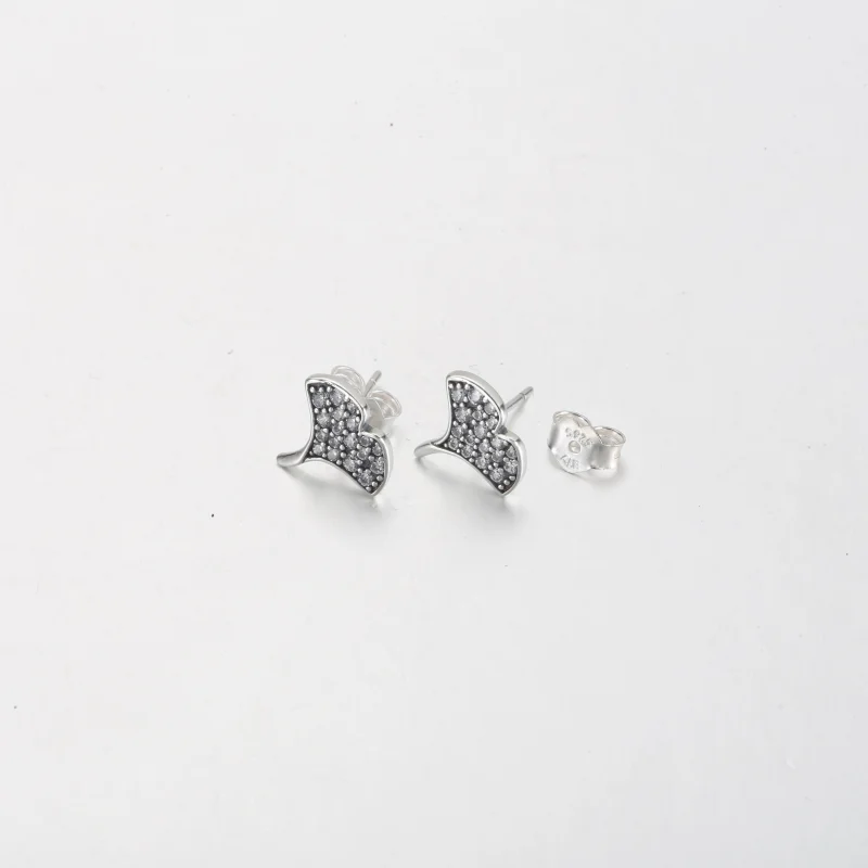 (Bild für) Pandora Ginkgo Sterling Silber Stecker Ohrringe - 292439C01 - Ansicht 5