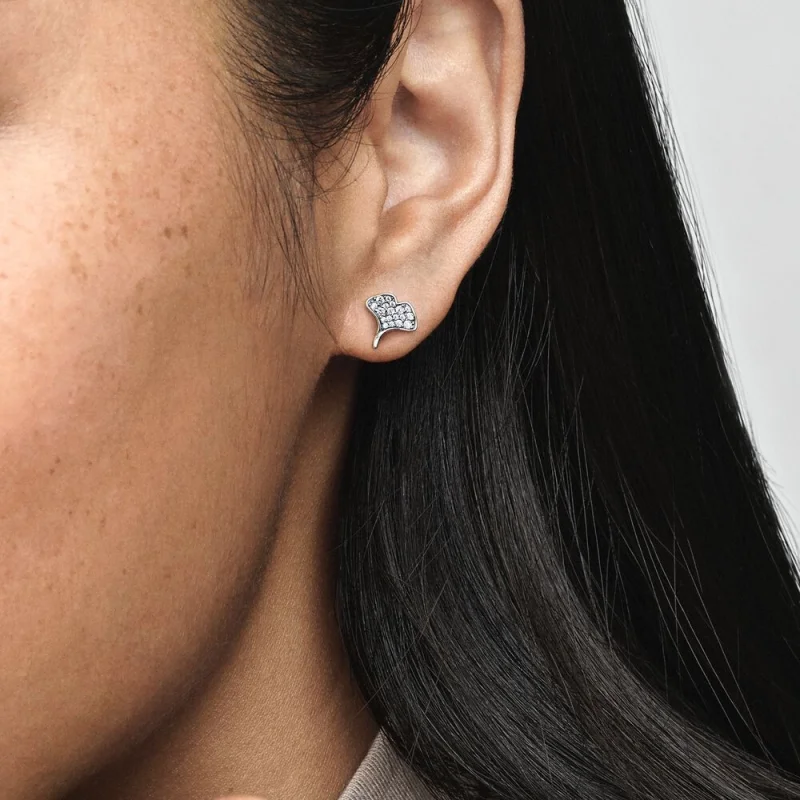 (Bild für) Pandora Ginkgo Sterling Silber Stecker Ohrringe - 292439C01 - Ansicht 6