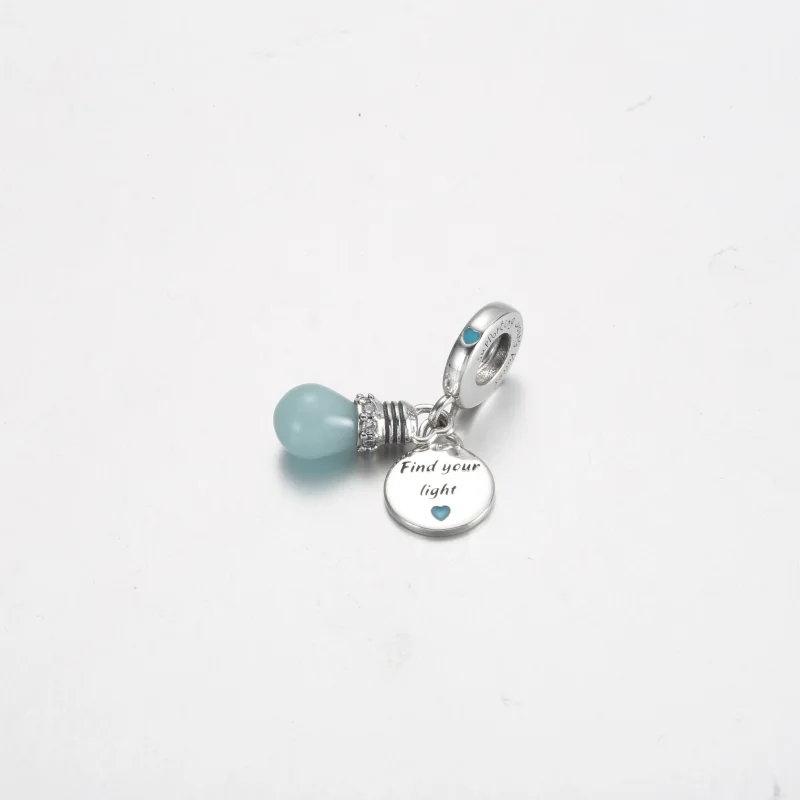 (Bild für) Pandora Glow-in-the-dark Lightbulb Double Dangle Charm - 791123C01 - Ansicht 2