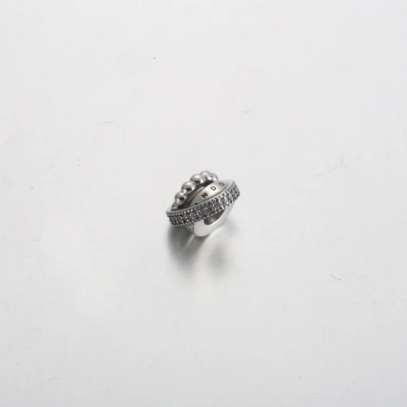 (Bild für) Pandora Logo, Pavé & Perlen Anhänger - 792317C01 - Ansicht 2