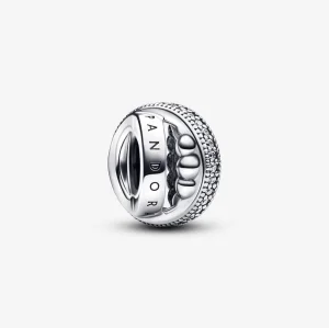 (Bild für) Pandora Logo, Pavé & Perlen Anhänger - 792317C01