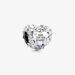 (Bild für) Pandora Mom Gänseblümchen Herz Charm - 791155C01