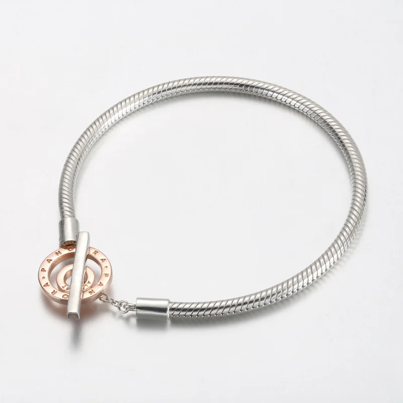 (Bild für) Pandora Moments Zweifarbiges Logo T-Bar Schlangenkettchen - 582309C00 - Ansicht 2