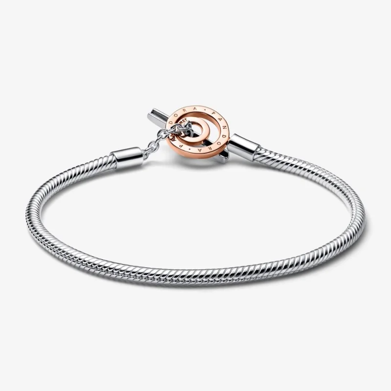 (Bild für) Pandora Moments Zweifarbiges Logo T-Bar Schlangenkettchen - 582309C00 - Ansicht 6