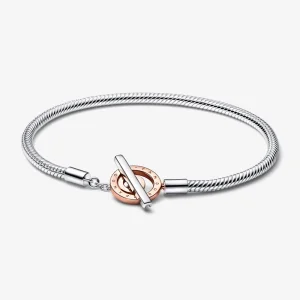 (Bild für) Pandora Moments Zweifarbiges Logo T-Bar Schlangenkettchen - 582309C00