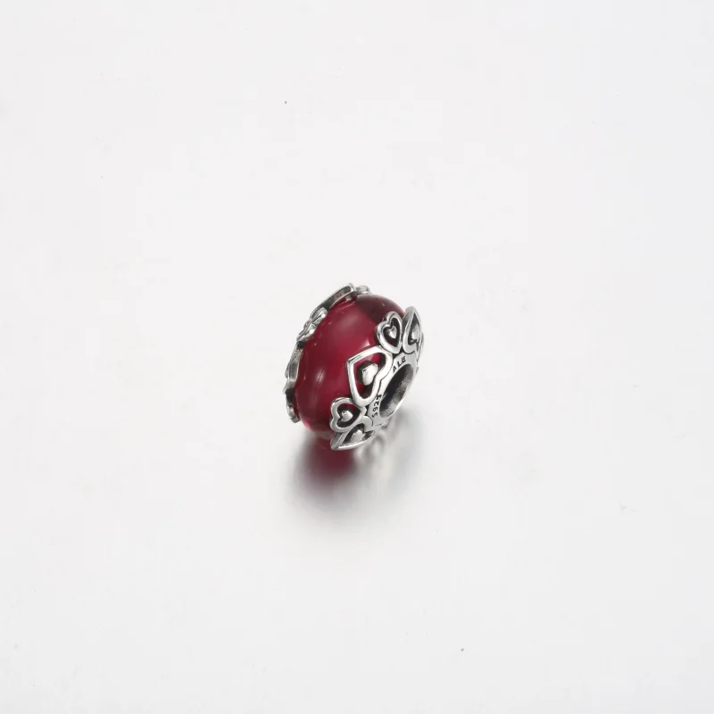 (Bild für) Pandora Offenbare Deine Liebe Rosa Murano-Glas Charm - 791159C00 - Ansicht 2