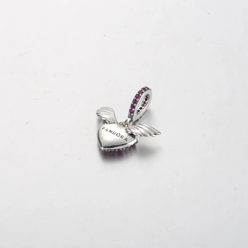 (Bild für) Pandora Pavé Herz- und Engelsflügel-Anhänger - 398505C01 - Ansicht 3