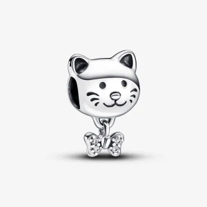 (Bild für) Pandora Pet Cat & Bow Charm - 792255C01