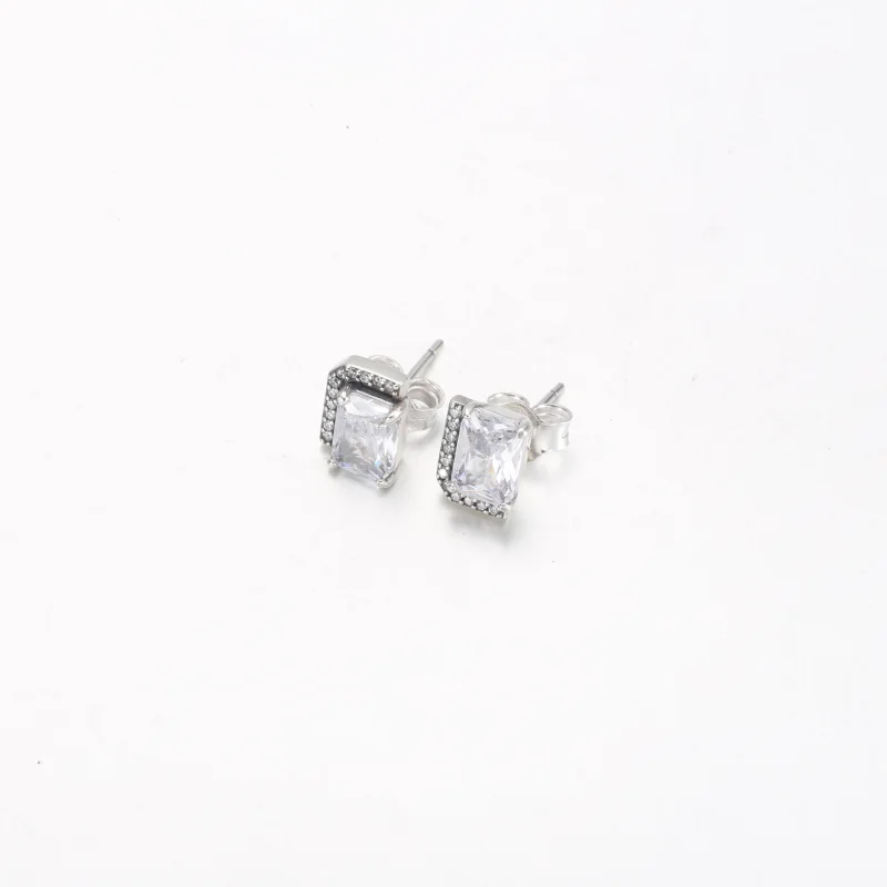 (Bild für) Pandora Rechteckige Funkelnde Halo Stecker Ohrringe - 292380C01 - Ansicht 5