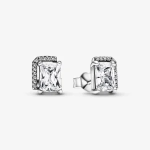 (Bild für) Pandora Rechteckige Funkelnde Halo Stecker Ohrringe - 292380C01