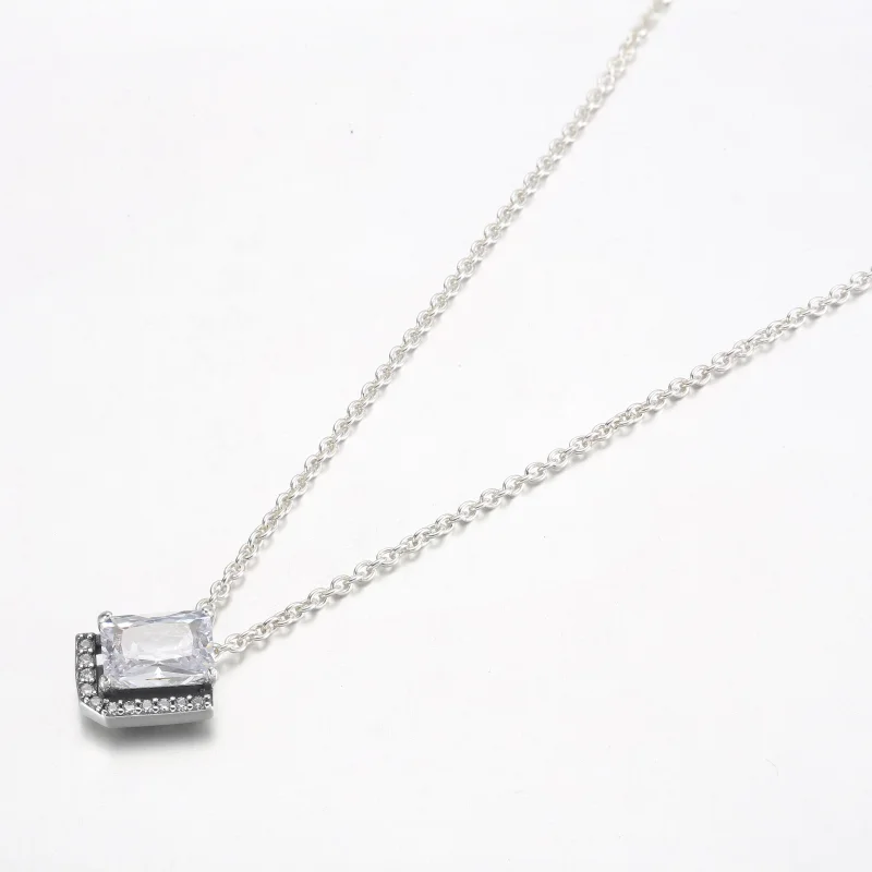 (Bild für) Pandora Rechteckiger Funkelnder Halo Collier Anhänger - 392388C01 - Ansicht 2