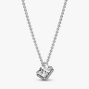 (Bild für) Pandora Rechteckiger Funkelnder Halo Collier Anhänger - 392388C01