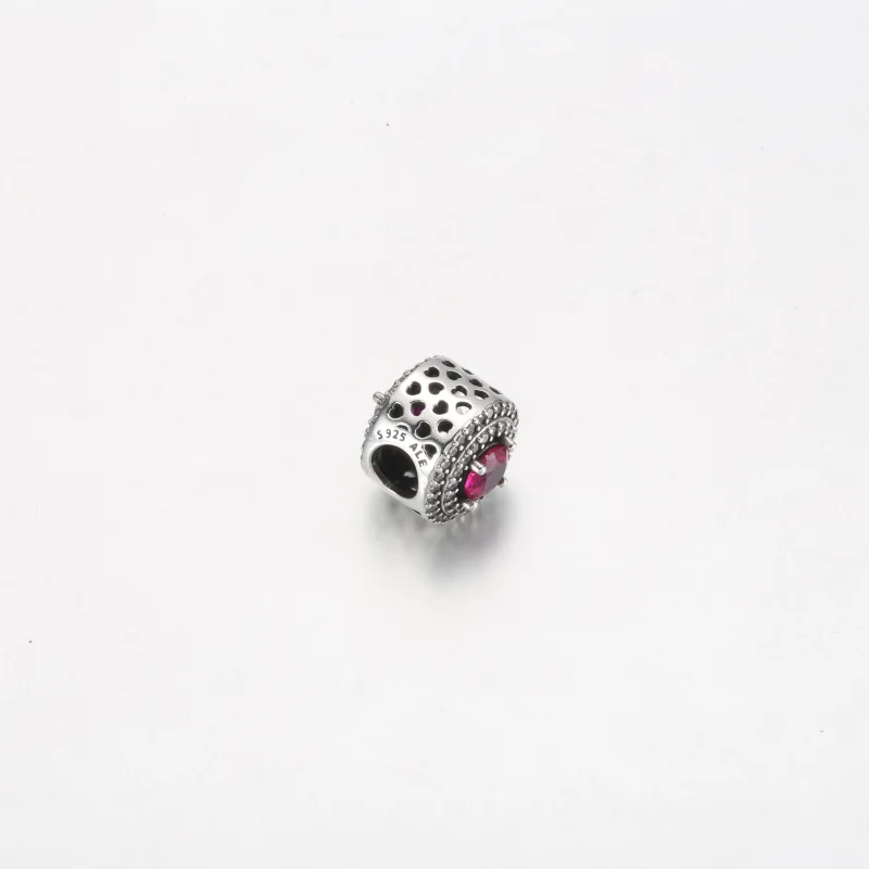 (Bild für) Pandora Red Sparkling Levelled Round Charm - 792418c01 - Ansicht 2