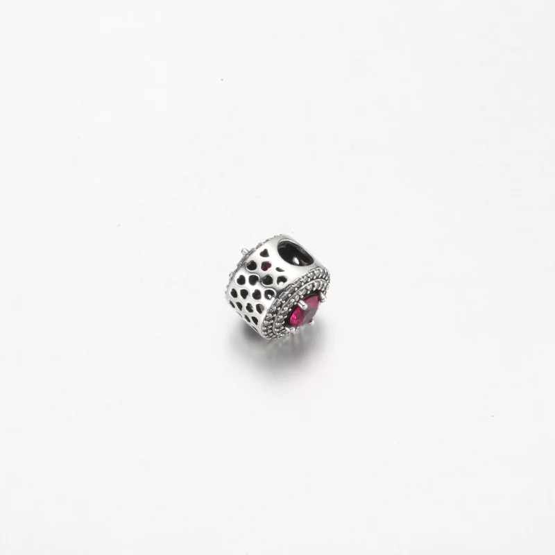 (Bild für) Pandora Red Sparkling Levelled Round Charm - 792418c01 - Ansicht 3
