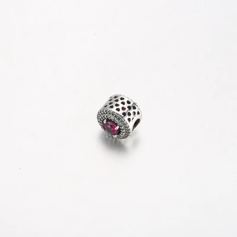 (Bild für) Pandora Red Sparkling Levelled Round Charm - 792418c01 - Ansicht 4