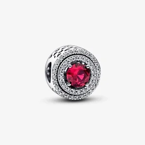 (Bild für) Pandora Red Sparkling Levelled Round Charm - 792418c01