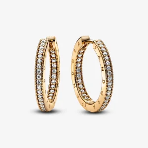 (Bild für) Pandora Signature Logo & Pavé Ohrringe - 262738C01