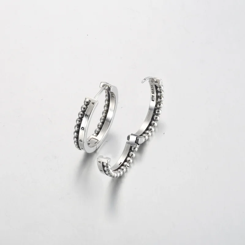 (Bild für) Pandora Signature Logo & Perlen Creolen - 292310C00 - Ansicht 3