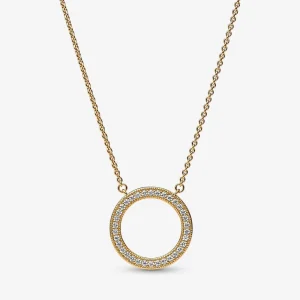 (Bild für) Pandora Signature Pavé & Herzen Kreis Anhänger Halskette - 362735C01-45