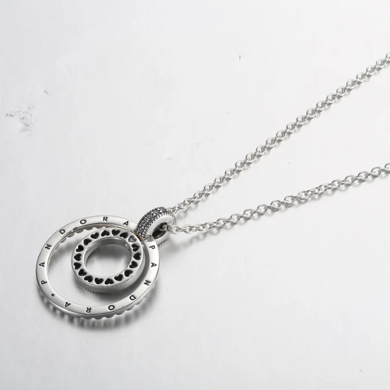 (Bild für) Pandora Signature Pavé & Perlen Anhänger & Halskette - 392308C01 - Ansicht 3