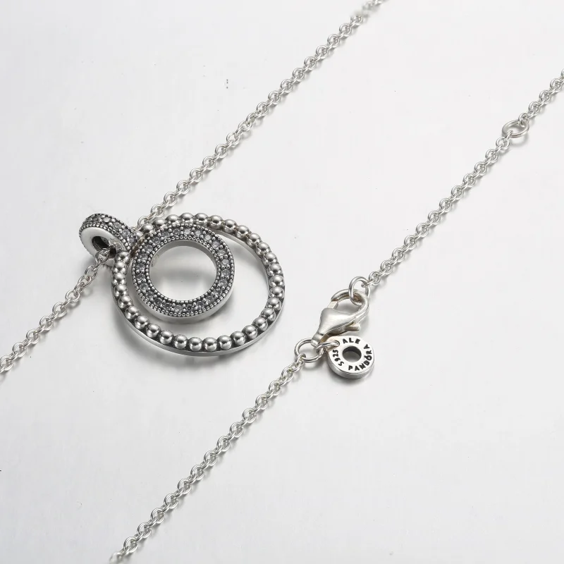 (Bild für) Pandora Signature Pavé & Perlen Anhänger & Halskette - 392308C01 - Ansicht 5
