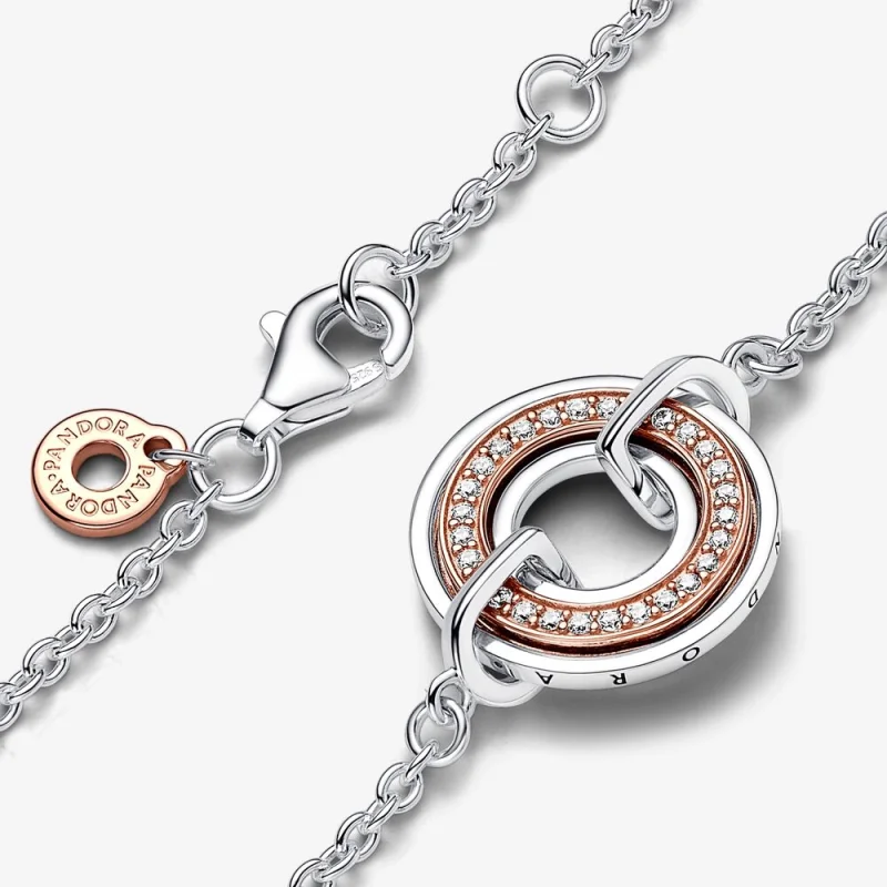 (Bild für) Pandora Signature Two Zweifarbiges Logo & Pavé-Kettenarmband - 582741C01 - Ansicht 2