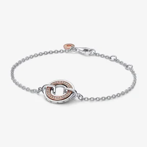 (Bild für) Pandora Signature Two Zweifarbiges Logo & Pavé-Kettenarmband - 582741C01