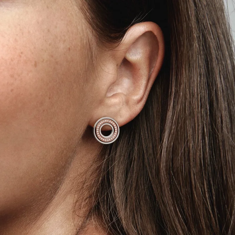 (Bild für) Pandora Signature Zweifarbige Logo & Pavé-Stecker - 282780C01 - Ansicht 3