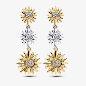 (Bild für) Pandora Sonne Tropfenohrringe aus Sterling-Silber und 14k Gold - 262843C01