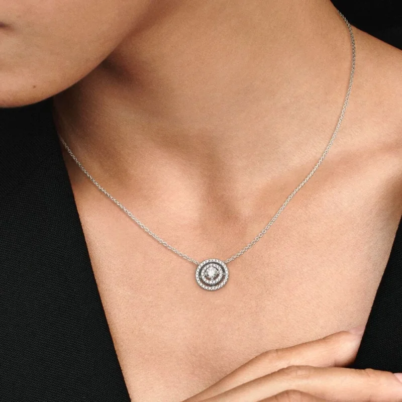 (Bild für) Pandora Sparkling Double Halo Collier Halskette - 399414C01-45 - Ansicht 4