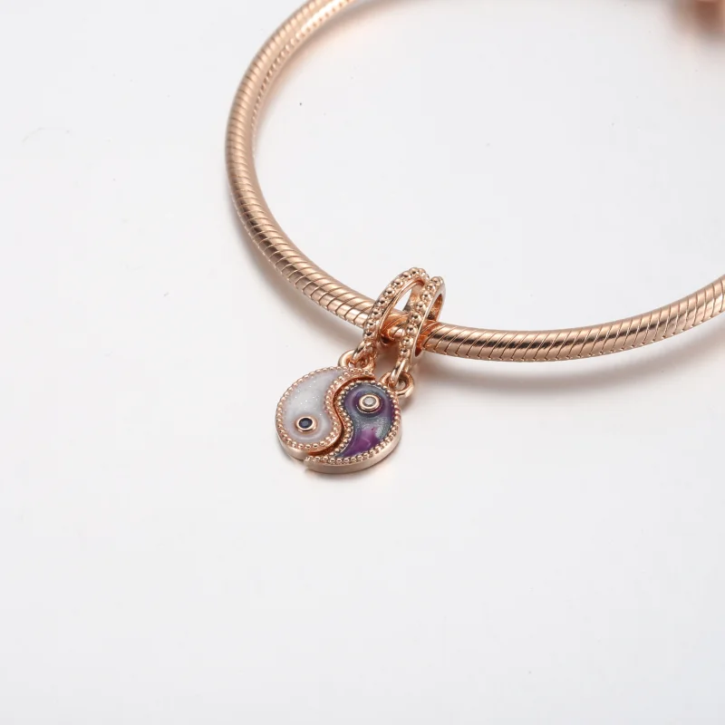 (Bild für) Pandora Teilbares Yin & Yang Funkelndes Anhänger Charm - 780098C01 - Ansicht 4